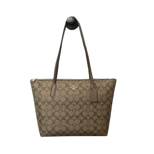 Túi Tote Coach Bolso Original De PVC Con Cremallera Khaki Saddle2 Màu Nâu