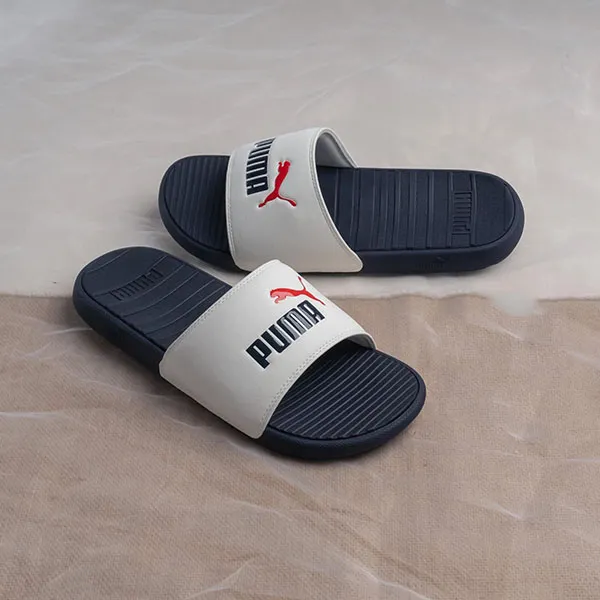 Dép Puma Cool Cat Navy/White 371023 15 Màu Trắng - Xanh Navy Size 42