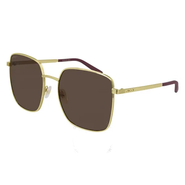 Kính Mát Gucci Brown Square Ladies Sunglasses GG0802S-002 57 Màu Nâu