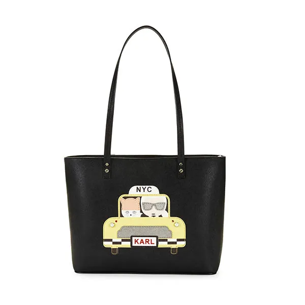 Túi Tote Karl Lagerfeld Paris Taxi Maybelle Tote Màu Đen - Túi xách - Vua Hàng Hiệu