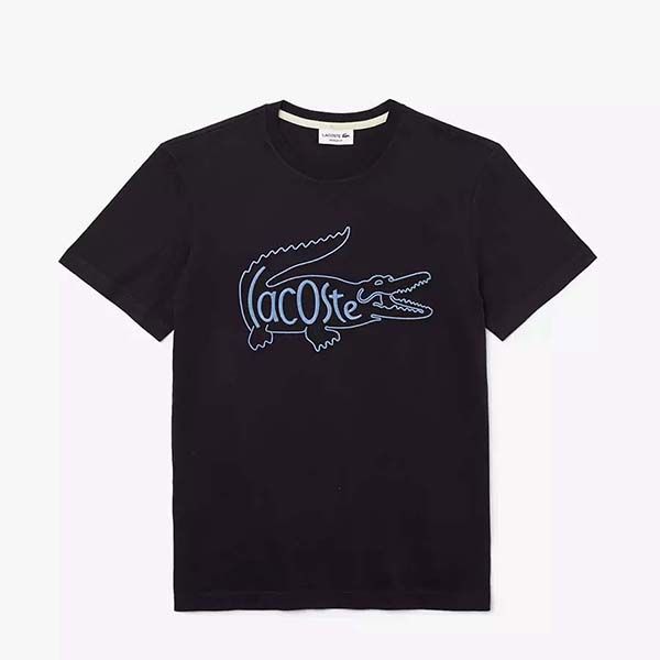 Áo Phông Lacoste Crocodile-Embroidery Cotton T-Shirt Màu Xanh Navy Size S - 1