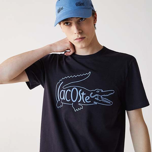 Áo Phông Lacoste Crocodile-Embroidery Cotton T-Shirt Màu Xanh Navy Size S - 3