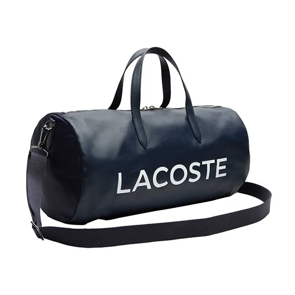 Túi Lacoste L.12.12 Signature Detachable Shoulder Strap Leather Duffle Bag Màu Xanh Navy