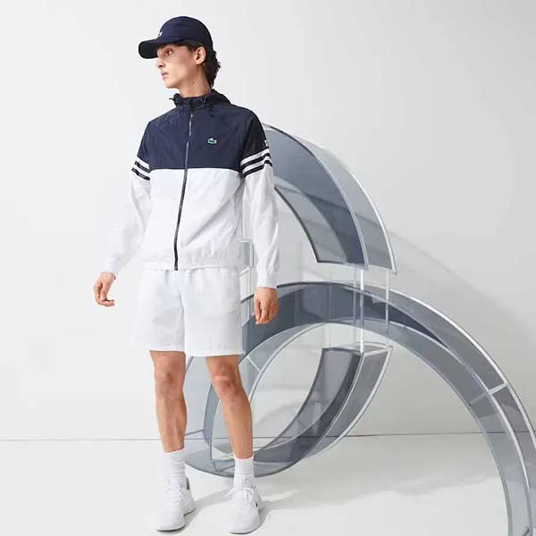 Áo Khoác Gió Lacoste Sport Novak Djokovic BH1461-51-525 Màu Trắng - Xanh Navy Size M - Thời trang - Vua Hàng Hiệu