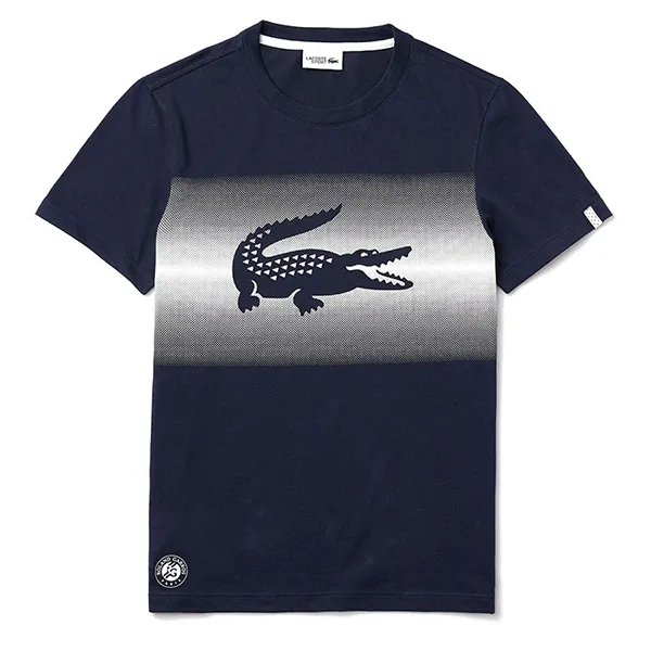 Áo Thun Lacoste Men's Sport Roland Garros Croc Print T-Shirt Màu Xanh Đen