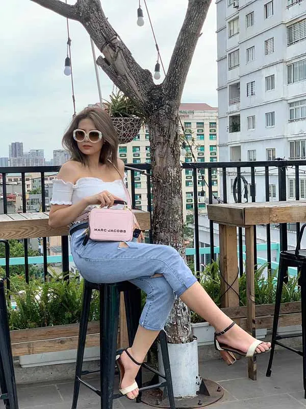 Túi Xách Marc Jacobs The Tricolor Textured Mini Box Bag In Bloom Pink Màu Hồng