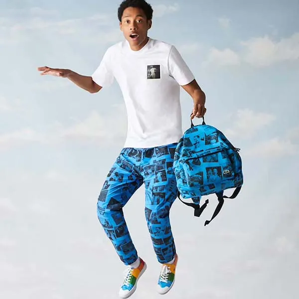 Balo Lacoste Men’s Polaroid Collaboration Printed Canvas Backpack - Túi xách - Vua Hàng Hiệu