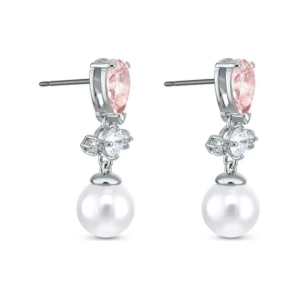 Khuyên Tai Swarovski Perfection Pierced Earrings Pink, Rhodium Plated