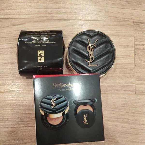 Set Phấn Nước Kèm 1 Lõi Yves Saint Laurent YSL Le Cushion Encre De Peau Luminous Matte Tone 20 Trắng Tự Nhiên - Trang điểm - Vua Hàng Hiệu