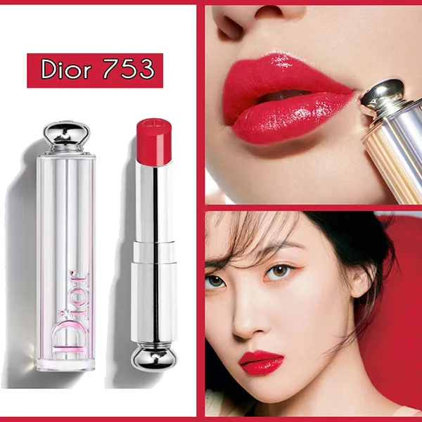 Son Dưỡng Dior 753 Positivity Màu Đỏ Tươi - Dior Addict Stellar Shine