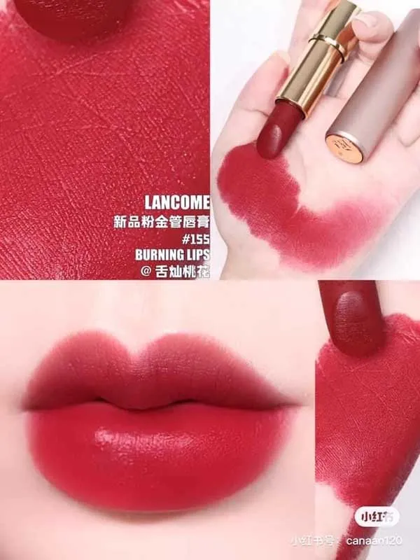 Son Lancôme L'Absolu Rouge Intimatte 155 Burning Lips Màu Hồng Đất - Son Môi - Vua Hàng Hiệu