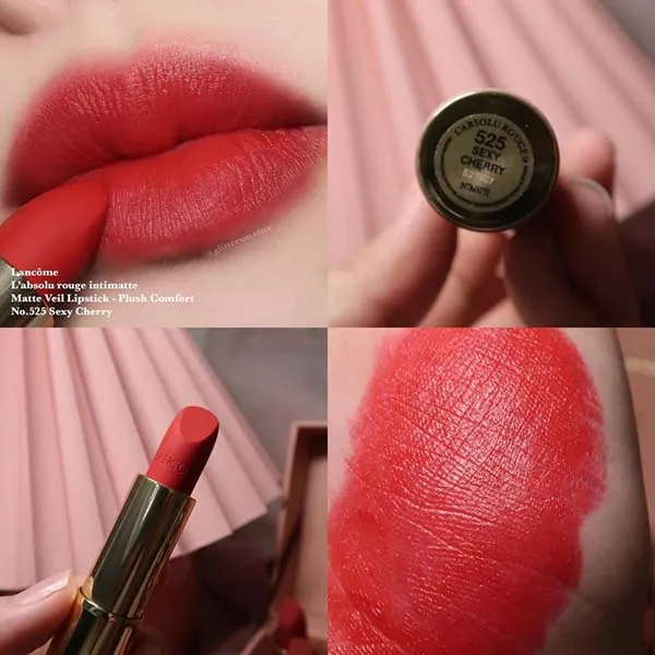 Son Lancôme L'Absolu Rouge Intimatte 525 Sexy Cherry Màu Đỏ Cherry - 2