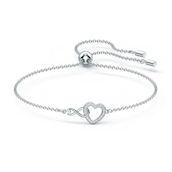 Vòng Tay Nữ Swarovski Infinity Braceletinfinity And Heart, White, Rhodium Plated 5524421 - Trang sức - Vua Hàng Hiệu