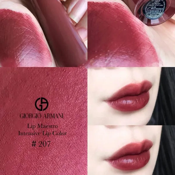 Son Kem Giorgio Armani Lip Maestro 207 Acajou Màu Đỏ Mận - Son Môi - Vua Hàng Hiệu