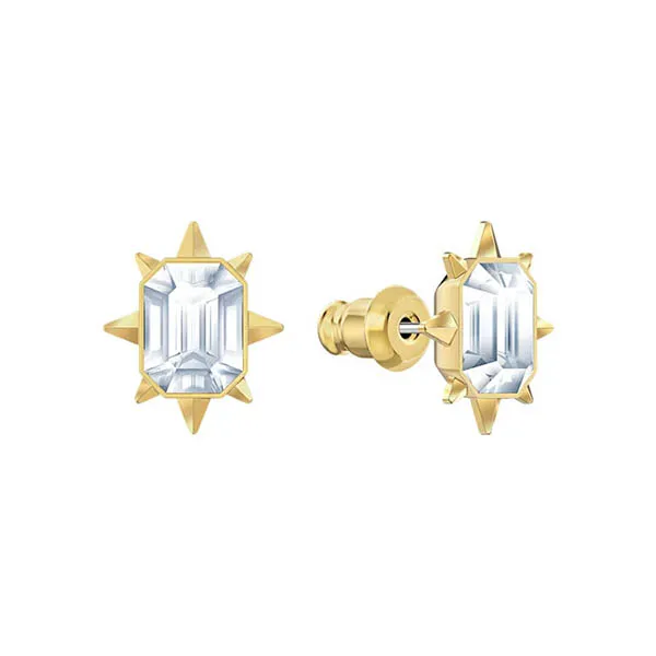 Khuyên Tai Swarovski TaRot Magic Stud Pierced Earrings White, Gold-Tone Plated