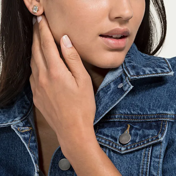 Khuyên Tai Swarovski TaRot Magic Stud Pierced Earrings White, Gold-Tone Plated