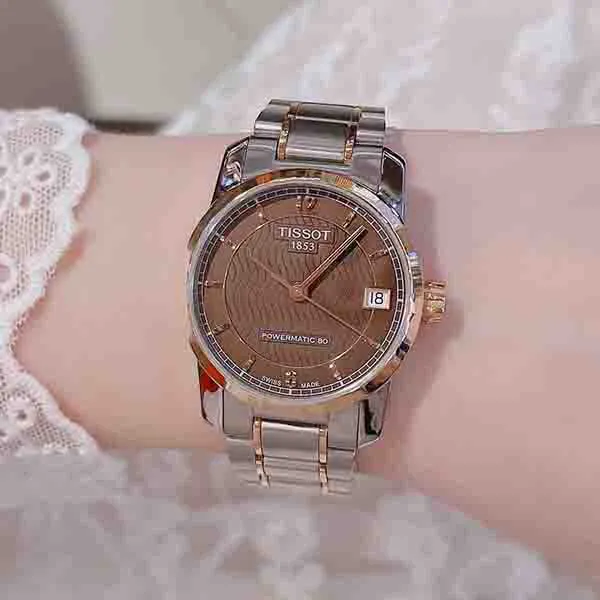 Đồng Hồ Nữ Tissot T-Classic Automatic Brown Dial Ladies Watch T087.207.55.297.00 - Đồng hồ - Vua Hàng Hiệu