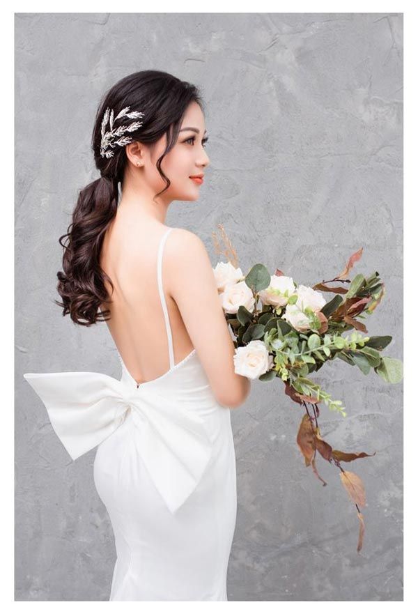 Top 12+ kiểu tóc cô dâu đẹp cho mặt gầy giúp nàng lộng lẫy hơn - 5