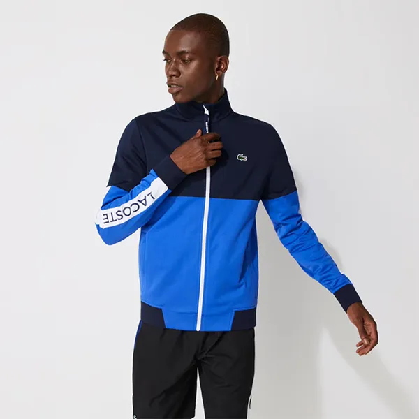 Áo Khoác Lacoste Men's Sport Colorblock Resistant Piqué Zip Sweatshirt Màu Xanh Size S - 1