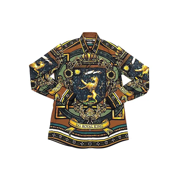 Áo Sơ Mi Nam Dolce & Gabbana D&G Long Sleeve Shirt Họa Tiết Size 40 - 2