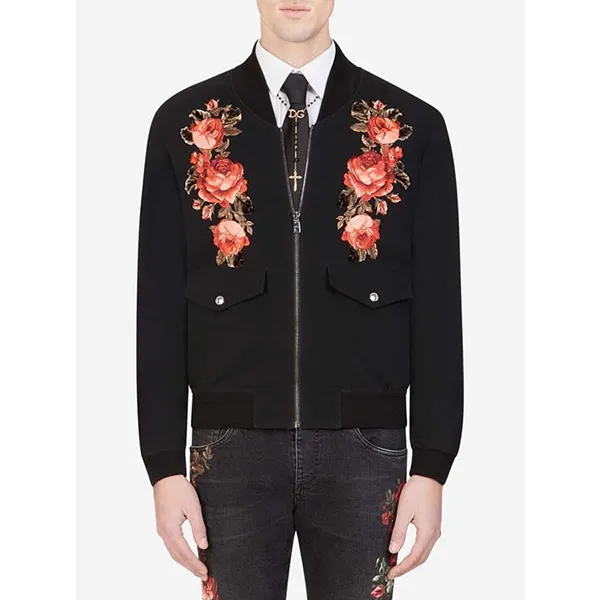 Áo Khoác Nam Dolce & Gabbana D&G Màu Đen Họa Tiết Hoa Màu Cam Size 44 - Thời trang - Vua Hàng Hiệu