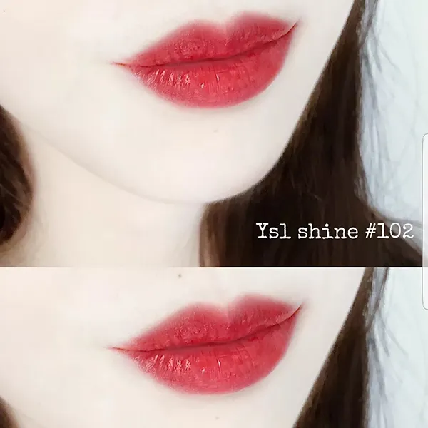 Son Yves Saint Laurent YSL Rouge Volupte Shine 102 Ready To Seduce Màu Đỏ Tươi