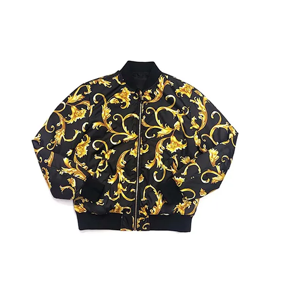Áo Khoác Versace Bomber Jacket Màu Đen Họa Tiết Vàng Size 46 - Thời trang - Vua Hàng Hiệu