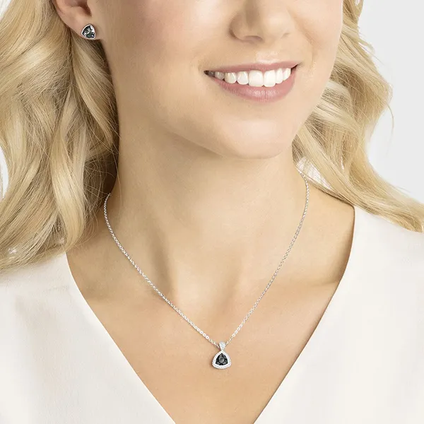 Set Dây Chuyền Và Khuyên Tai Swarovski Begin Gray Earrings and Necklace