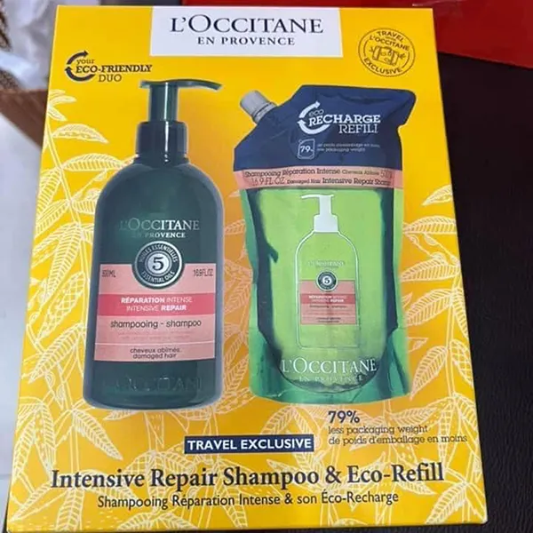 Set Dầu Gội L'Occitane Intensive Repair Shampoo & Eco-Refill - 1