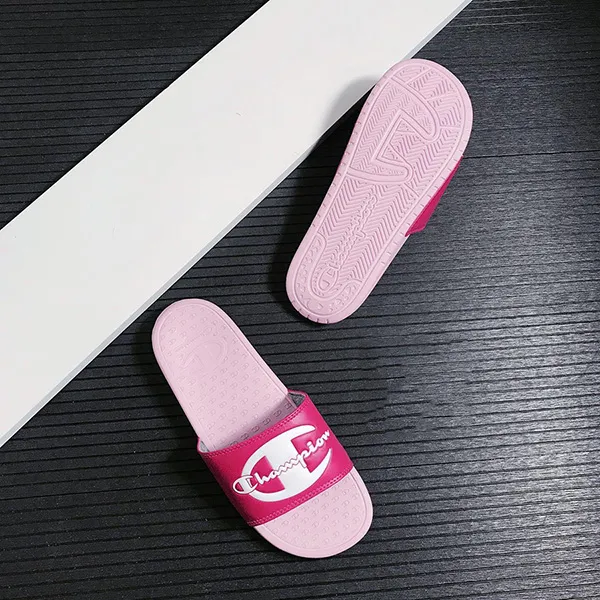 Dép Champion Script Logo Split Slide Silverstone Pink CP101232W Màu Hồng - Dép - Vua Hàng Hiệu