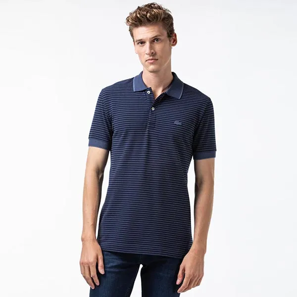 Áo Polo Lacoste Men's Regular Fit Striped Polo PH5055 Màu Xanh Navy
