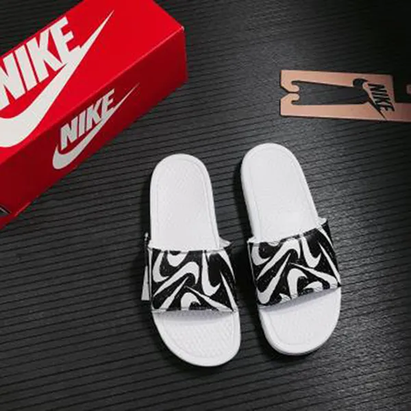 Dép Nike Benassi Print 631261 106 Màu Đen Trắng Size 42.5