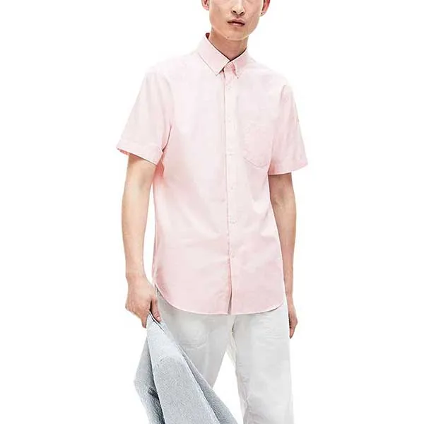 Áo Sơ Mi Lacoste Men's Short Sleeve Shirt CH9612 Màu Hồng - Thời trang - Vua Hàng Hiệu