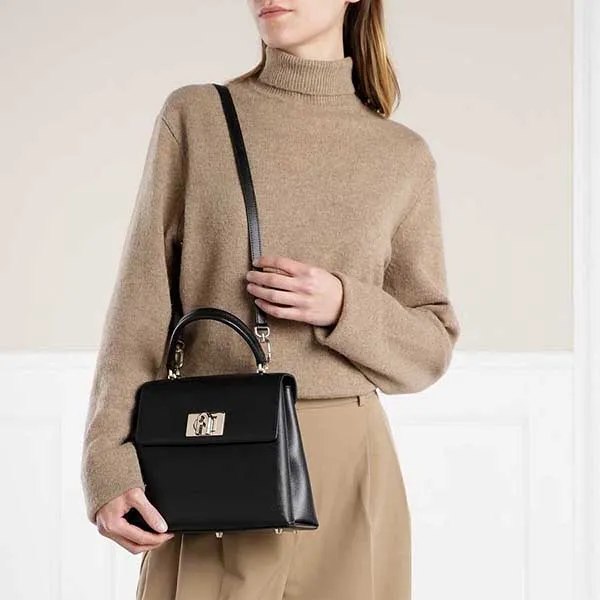 Túi Xách Furla 1927 Top Handle S Asfalto G Màu Đen