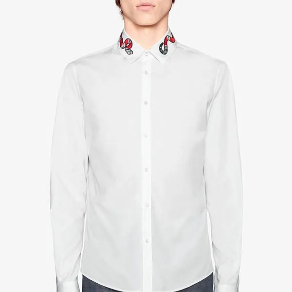 Áo Sơ Mi Gucci White Cotton Snake Embroidered Collar Duke Shirt Size 38 - Thời trang - Vua Hàng Hiệu