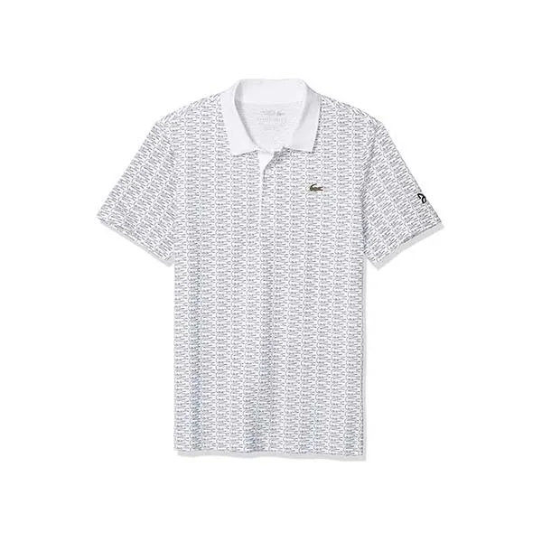 Áo Polo Lacoste Men's Sport Novak Djokovic Allover Croc Super Light Màu Trắng
