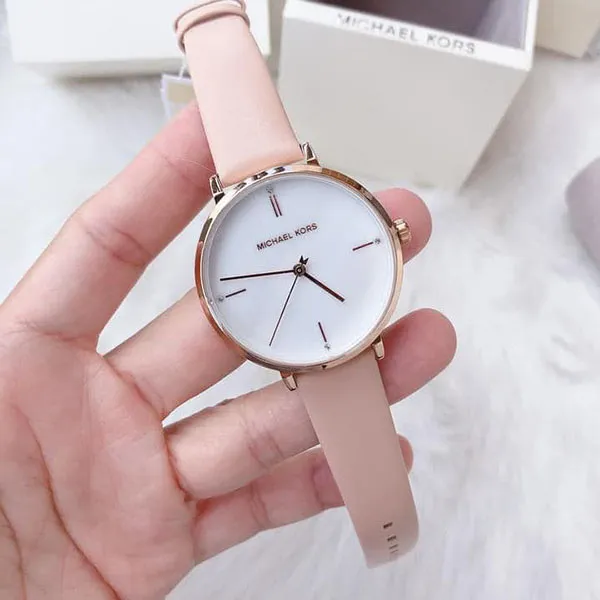 Đồng Hồ Michael Kors Women's Jayne Three-Hand Blush Leather Watch MK7106