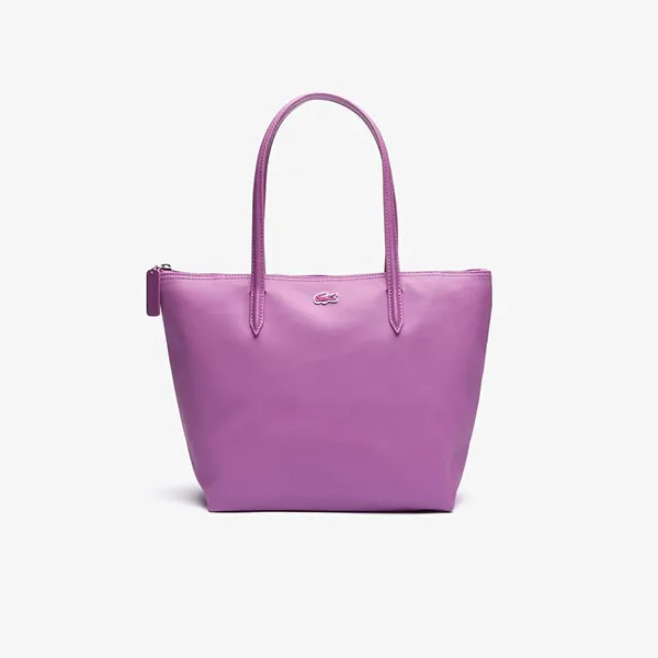 Túi Tote Lacoste Women's L.12.12 Concept Small-Zip Tote Bag Màu Hồng Tím