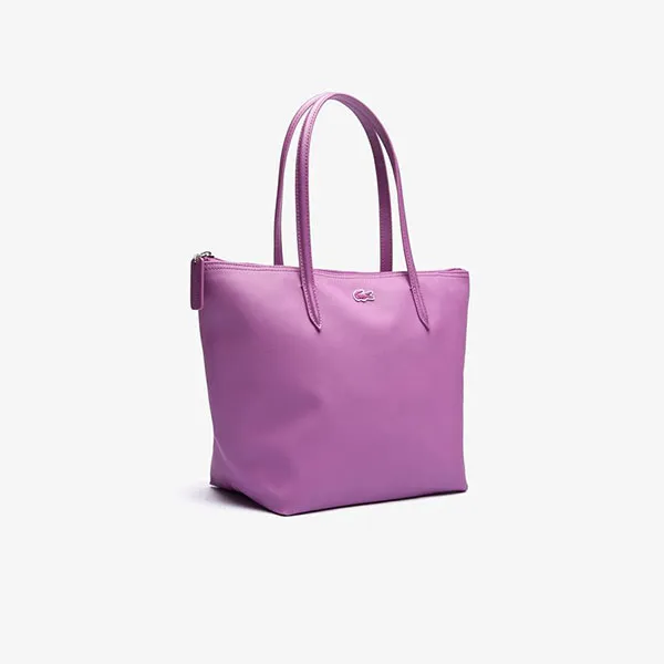 Túi Tote Lacoste Women's L.12.12 Concept Small-Zip Tote Bag Màu Hồng Tím