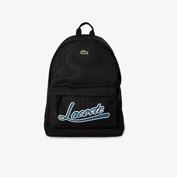 Balo Lacoste Men's Neocroc Signature Print Canvas Zippered Backpack Màu Đen