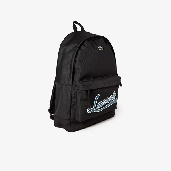 Balo Lacoste Men's Neocroc Signature Print Canvas Zippered Backpack Màu Đen