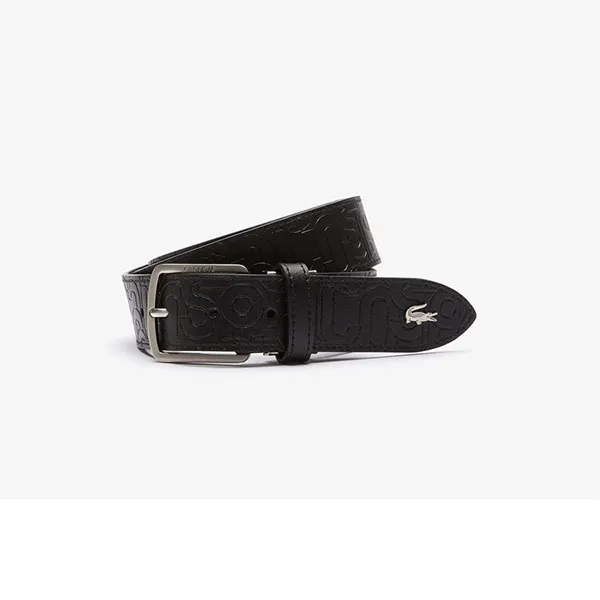 Thắt Lưng Lacoste Men's Embossed Leather Tongue Buckle REF RC4040 H99 Size 90 - Thắt lưng - Vua Hàng Hiệu