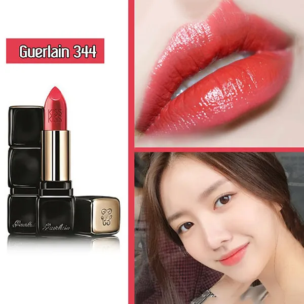 Son Guerlain Kiss Kiss Matte M344 Sexy Coral Màu Cam San Hô