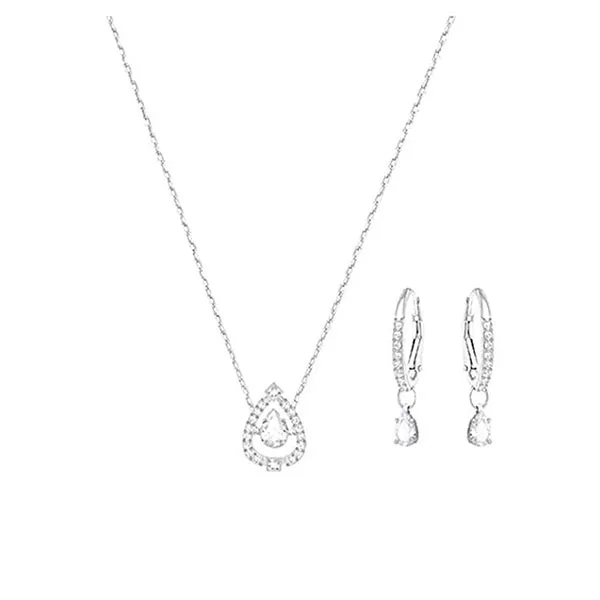 Set Dây Chuyền Và Khuyên Swarovski Sparkling Dance Set Small Pear