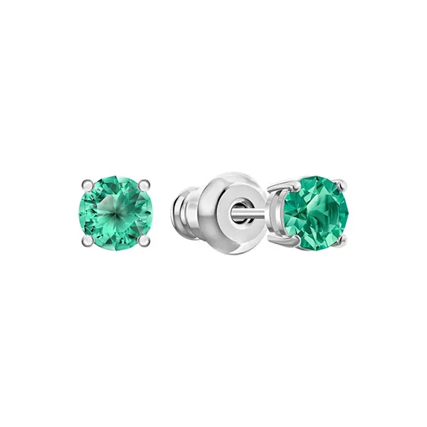 Set Dây Chuyền Và Khuyên Tai Swarovski Sparkling Dance Set Green, Rhodium Plated