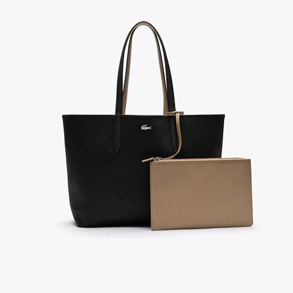 Túi Lacoste Women's Anna Reversible Bicolor Tote Bag One Size In Black - 1