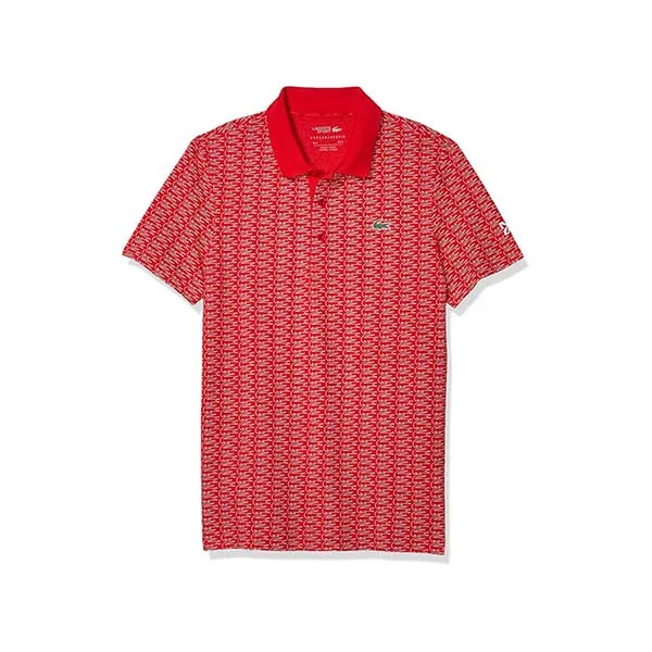 Áo Polo Lacoste Men's Sport Novak Djokovic Allover Croc Super Light Màu Đỏ Size L