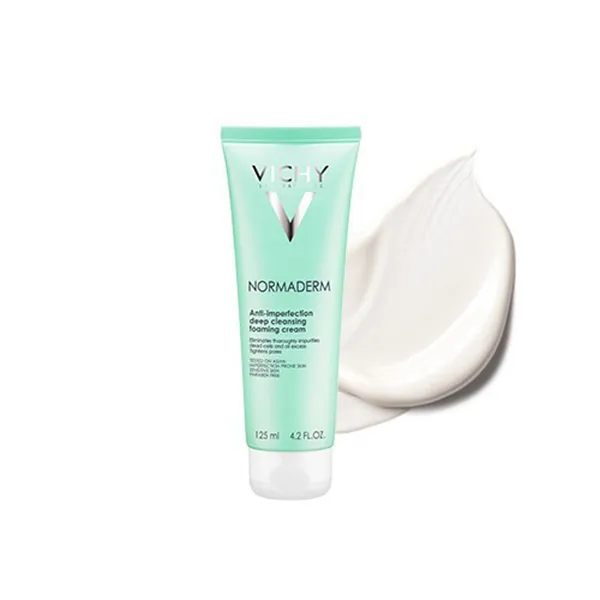 Sữa Rửa Mặt Ngăn Ngừa Mụn & Se Lỗ Chân Lông Vichy Normaderm Anti-Imperfection Deep Cleansing Foaming Cream 125ml - Sữa Rửa Mặt - Vua Hàng Hiệu