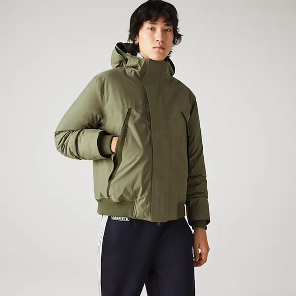 Áo Khoác Lacoste Men's Short Water-Resistant Quilted Hooded Parka Size 46 - 1