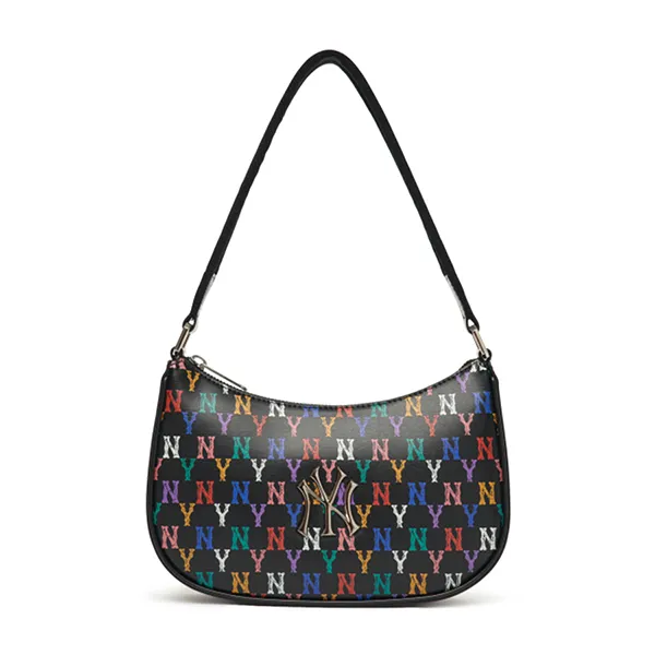Túi Xách MLB Monogram Rainbow Hobo Bag New York Yankees 3ABQS041N-50BKS Màu Đen